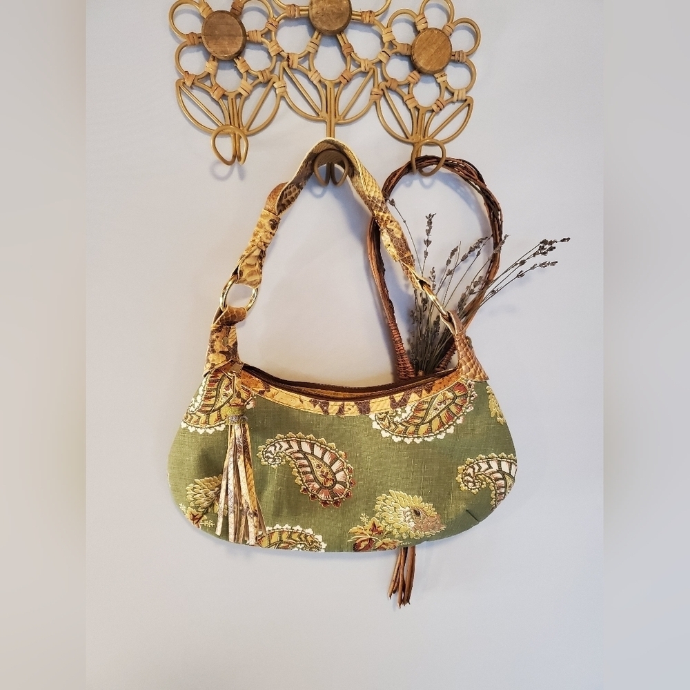 Sonja Benson Vintage Linen Paisley Purse